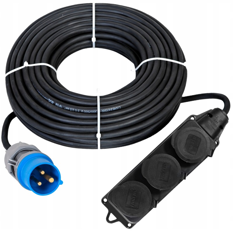 Camping reduction adapter cable 16a 3x 230v 50