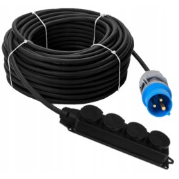 Camping reduction adapter cable 16a 4x 230v 50