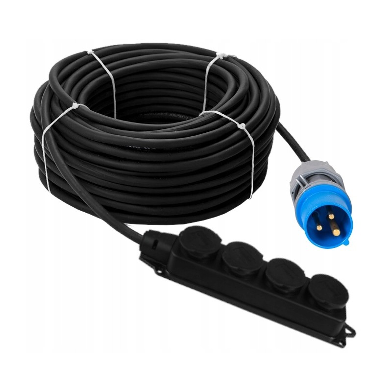 Camping reduction adapter cable 16a 4x 230v 50