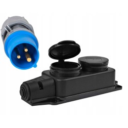 Camping reduction adapter cable 16a 2x 230v 50