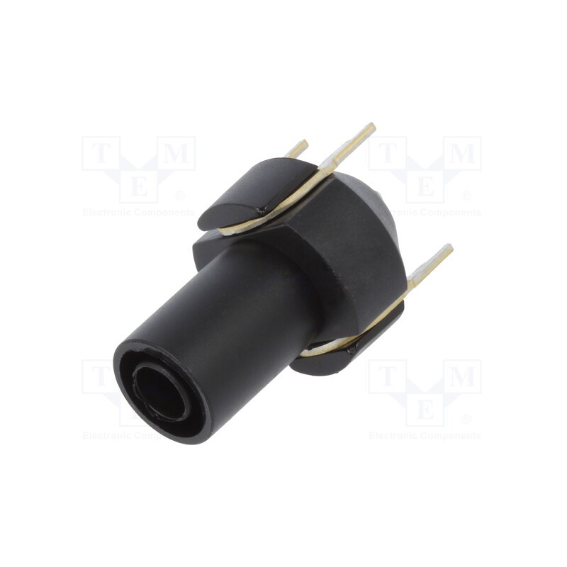 1 pcs x POMONA - 73096-0 - Socket, 4mm banana, 24A, black, PCB, insulated,with contacts