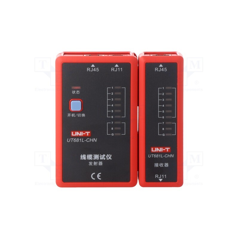 1 pcs x UNI-T - UT681L - Tester: LAN wiring, LED, RJ11,RJ45, Test: wiring RJ11,wiring RJ45