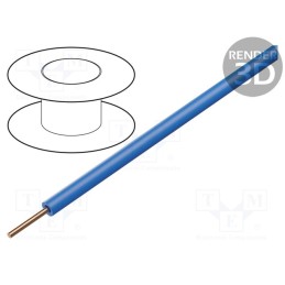 1 rol x DONAU ELEKTRONIK - 105-2-100 - Wire, 0.2mm2, solid, Cu, PVC, blue, 60V, 100m, 1x0.2mm2