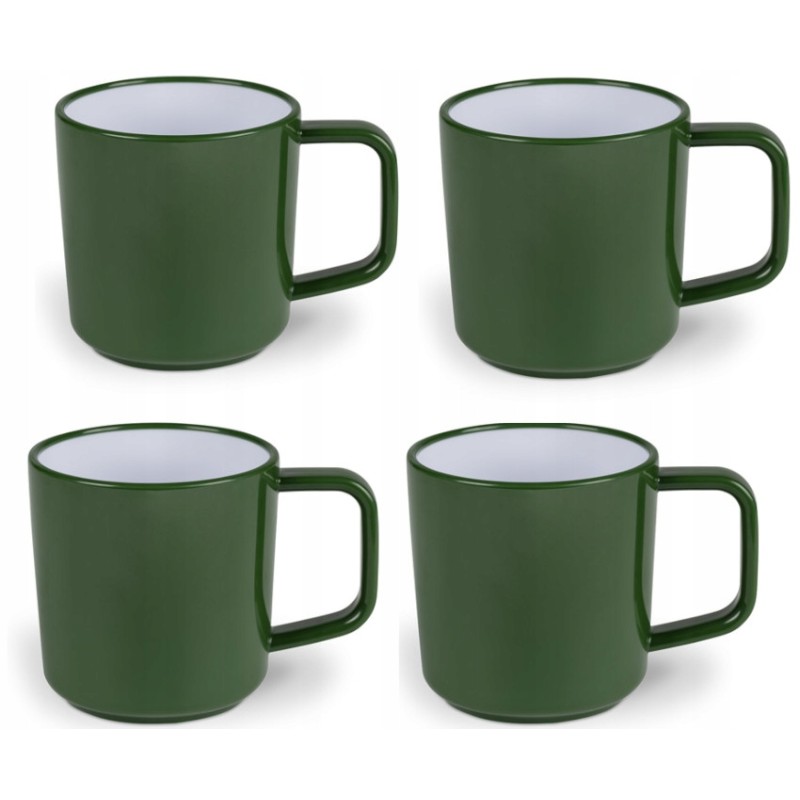 Kampa Fern mugs, 4 pcs, green, non slip
