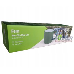 Kampa Fern mugs, 4 pcs, green, non slip
