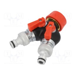 1 pcs x YATO - YT-9941 - Garden valve, ABS,aluminium, double, 3/4'