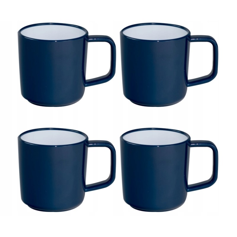 Kampa midnight mugs, 4 pcs, blue, non slip