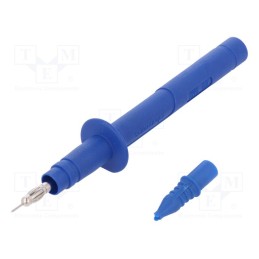 1 pcs x SCHu00dcTZINGER - SPS 2381 NI / BL - Probe tip, 5A, blue, Socket size: 4mm, Plating: nickel plated, 5mΩ