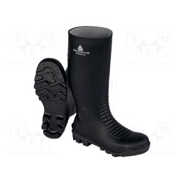 1 set x DELTA PLUS - BRON2S5NO46 - Boots, Size: 46, black, PVC, high,with metal toecap
