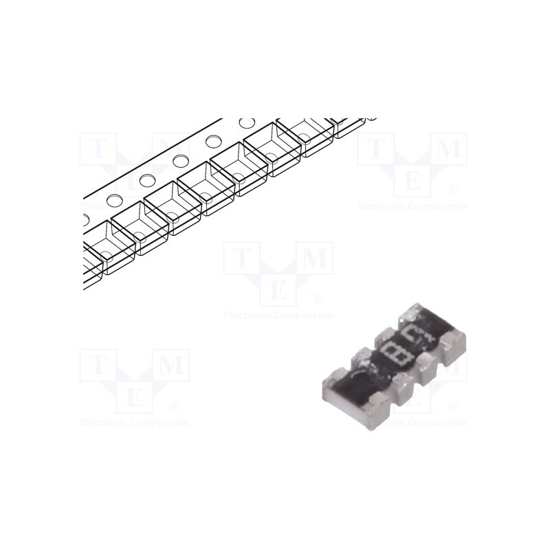 100 pcs x YAGEO - YC124-JR-07680RL - Resistor network: Y, SMD, 680Ω, ±5%, 62.5mW, No.of resistors: 4