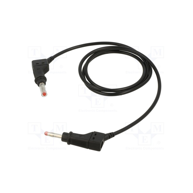 1 pcs x STu00c4UBLI - 66.9405-10021 - Test lead, 19A, banana plug 4mm,both sides, Len: 1m, black