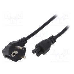 1 pcs x AKYGA - AK-NB-01A - Cable, 3G0.5mm2, CEE 7/7 (E/F) plug angled,IEC C5 female, PVC