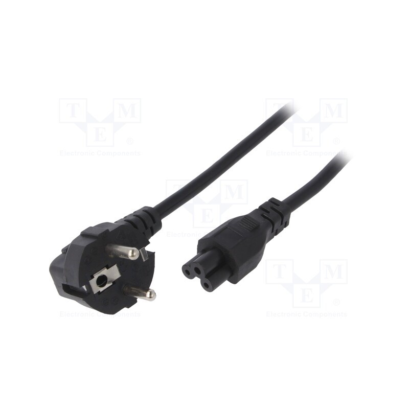 1 pcs x AKYGA - AK-NB-01A - Cable, 3G0.5mm2, CEE 7/7 (E/F) plug angled,IEC C5 female, PVC