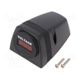 1 pcs x SCI - A25-1HS-BB3-R - Voltmeter, 6÷33V, on panel,screw, LED, black, 6÷33VDC, Colour: red