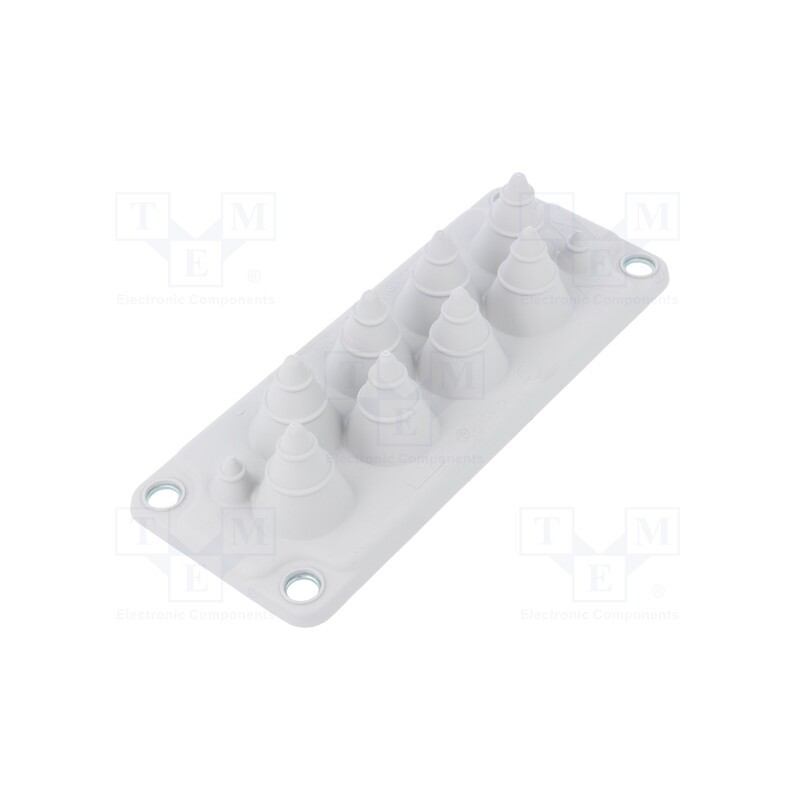 1 pcs x TRELLEBORG - MC10 IP54 RAL 7035 UL94 V-0 - Multigate grommet, light grey, Holes no: 10, -40÷100°C, UL94V-0