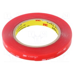 1 rol x 3M - 3M 4910 12MM 5.5M - Tape: fixing, W: 12mm, L: 5.5m, Thk: 1000um, acrylic, transparent