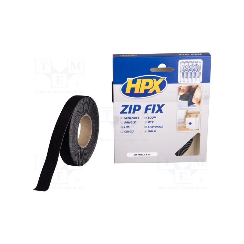 1 rol x HPX - Z2005L - Tape: hook and loop, W: 20mm, L: 5m, Thk: 2.1mm, synthetic rubber