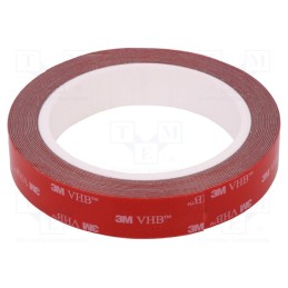 1 rol x 3M - 3M VHB GPH 060 19MMX5M - Tape: fixing, W: 19mm, L: 5m, Thk: 600um, acrylic, grey, max.230°C