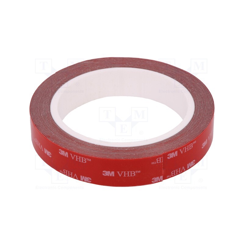 1 rol x 3M - 3M VHB GPH 060 19MMX5M - Tape: fixing, W: 19mm, L: 5m, Thk: 600um, acrylic, grey, max.230°C