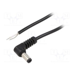1 pcs x WEST POL - P21-TT-C050-050BK - Cable, 1x0.5mm2, wires,DC 5,5/2,1 plug, straight, black, 0.5m