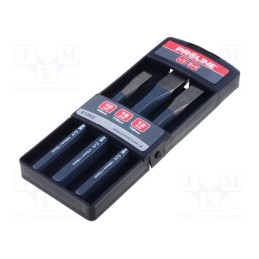 1 set x PROLINE - 31363 - Kit: cold chisels, 140x10mm,150x12mm,170x16mm, plastic case