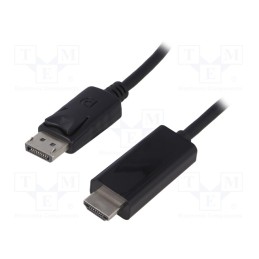 1 pcs x QOLTEC - 50436 - Cable, DisplayPort 1.1, DisplayPort plug,HDMI plug, 2m, black