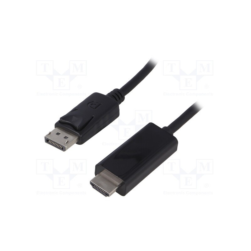 1 pcs x QOLTEC - 50436 - Cable, DisplayPort 1.1, DisplayPort plug,HDMI plug, 2m, black