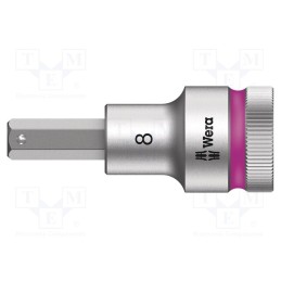 1 pcs x WERA - 5003824001 - Socket, Hex Plus key,socket spanner, HEX 8mm, 1/2', 60mm, Zyklop
