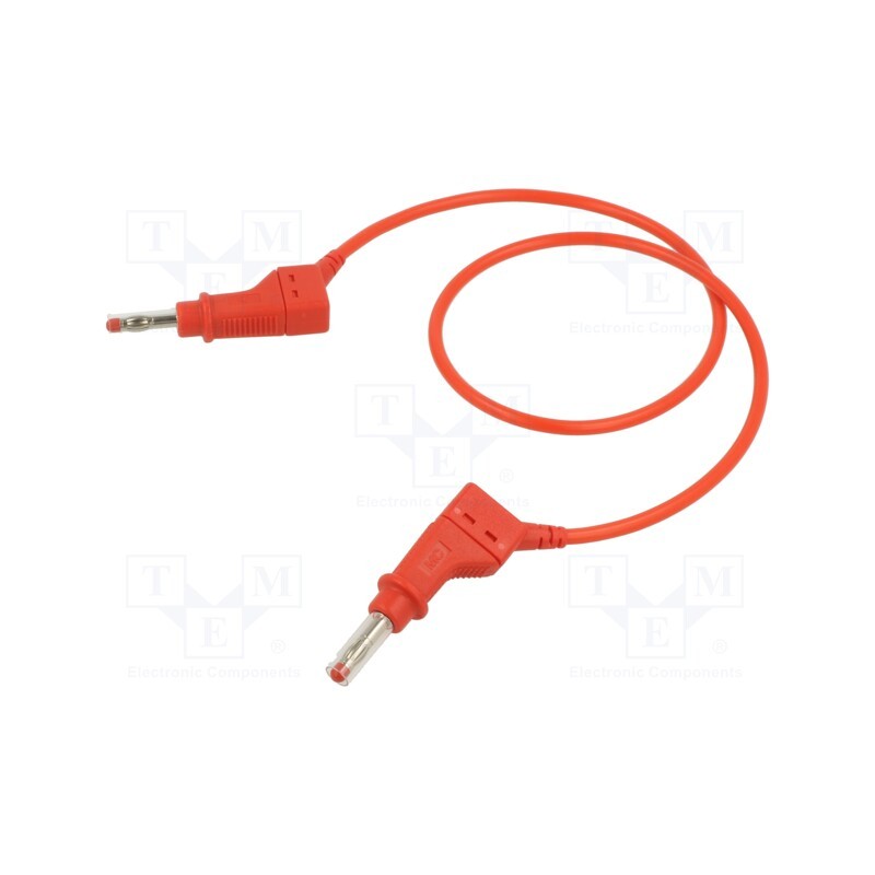 1 pcs x STu00c4UBLI - 66.9406-05022 - Test lead, 19A, banana plug 4mm,both sides, Len: 0.5m, red