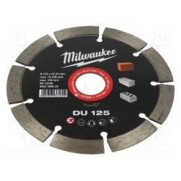 1 pcs x Milwaukee - 4932399522 - Cutting diamond wheel, Ø: 125mm, Øhole: 22.2mm, Disc thick: 2.3mm