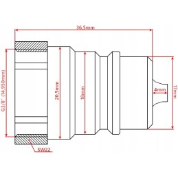 Set of quick connectors, socket, euro plug, internal mains 3 8