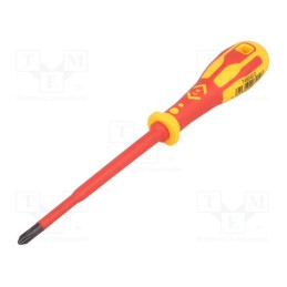1 pcs x C.K - T49242-2 - Screwdriver, insulated,slim, Phillips, PH2, Blade length: 125mm