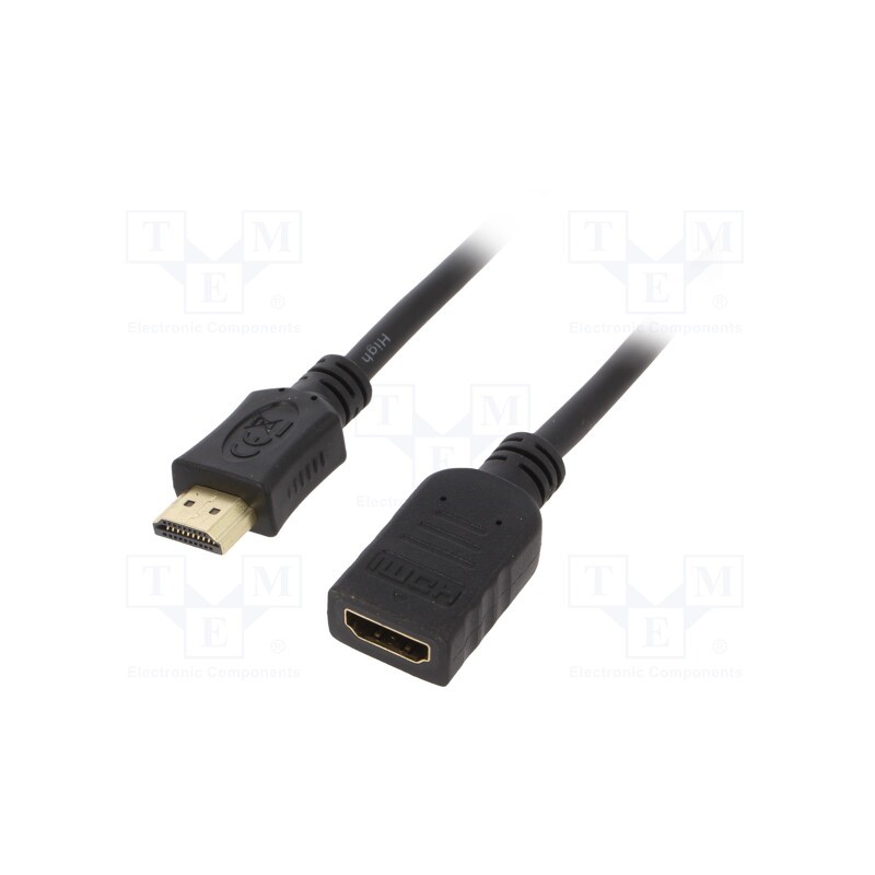1 pcs x GEMBIRD - CC-HDMI4X-0.5M - Cable, HDMI 2.0, HDMI socket,HDMI plug, PVC, 0.5m, black, 30AWG