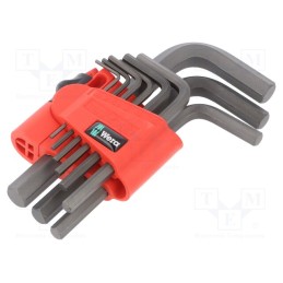 1 set x WERA - 5021737001 - Wrenches set, Hex Plus key, steel, 9pcs.
