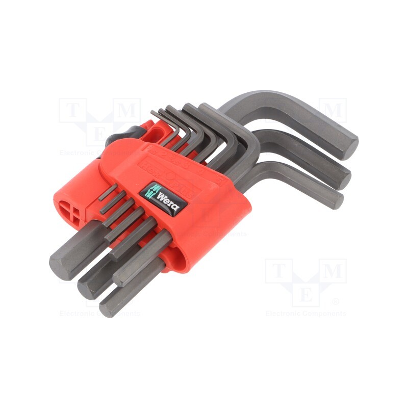 1 set x WERA - 5021737001 - Wrenches set, Hex Plus key, steel, 9pcs.