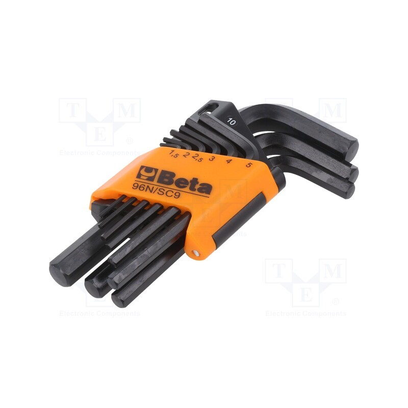 1 set x BETA - 96N/SC9 - Wrenches set, hex key, short, 9pcs.