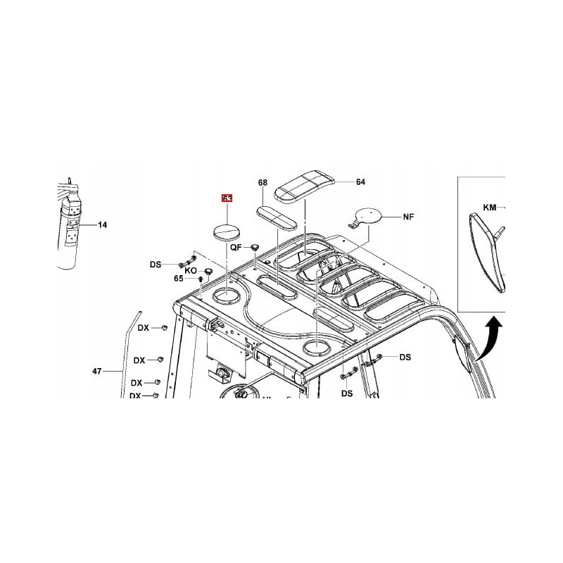 Roof window cover 541542333071 toyota