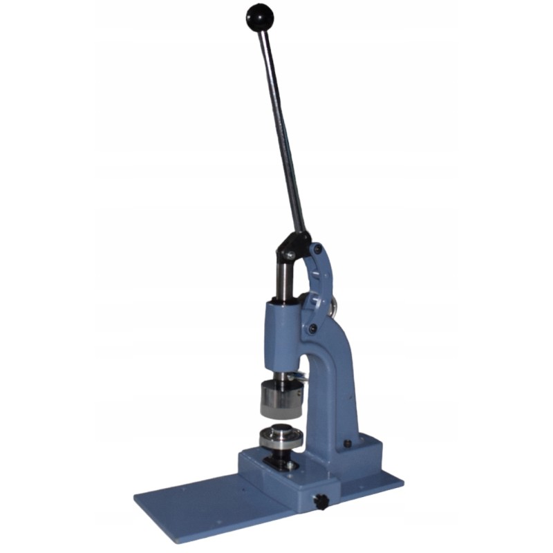 Manual crimping machine for tarpaulin eyelets and curtain grommets