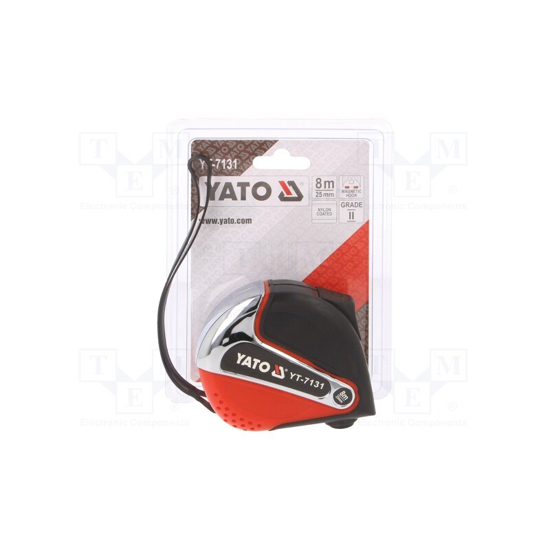 1 pcs x YATO - YT-7131 - Measuring tape, L: 8m, Width: 25mm, Enclos.mat: ABS,metal, Class: II
