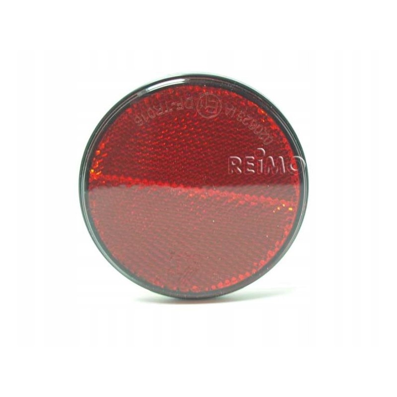 Red reflector, round, self-adhesive, 72 mm
