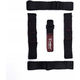 Transport straps securing a set of 4x 30cm motorcycles