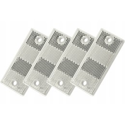 Set of 4x white reflectors 90x40 mm with holes