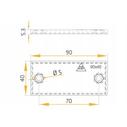 Set of 4x white reflectors 90x40 mm with holes