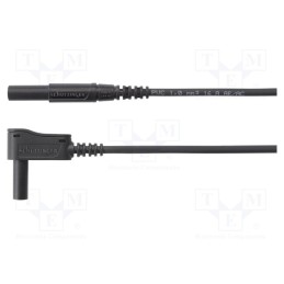 1 pcs x SCHu00dcTZINGER - MSWFK A341 / 1 / 100 / SW - Test lead, 16A, banana plug 4mm,angular banana plug 4mm, Len: 1m