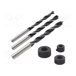 1 set x WOLFCRAFT - 2730000 - Drill set, blister, for dowel connections,wood,chipboard, 3pcs.