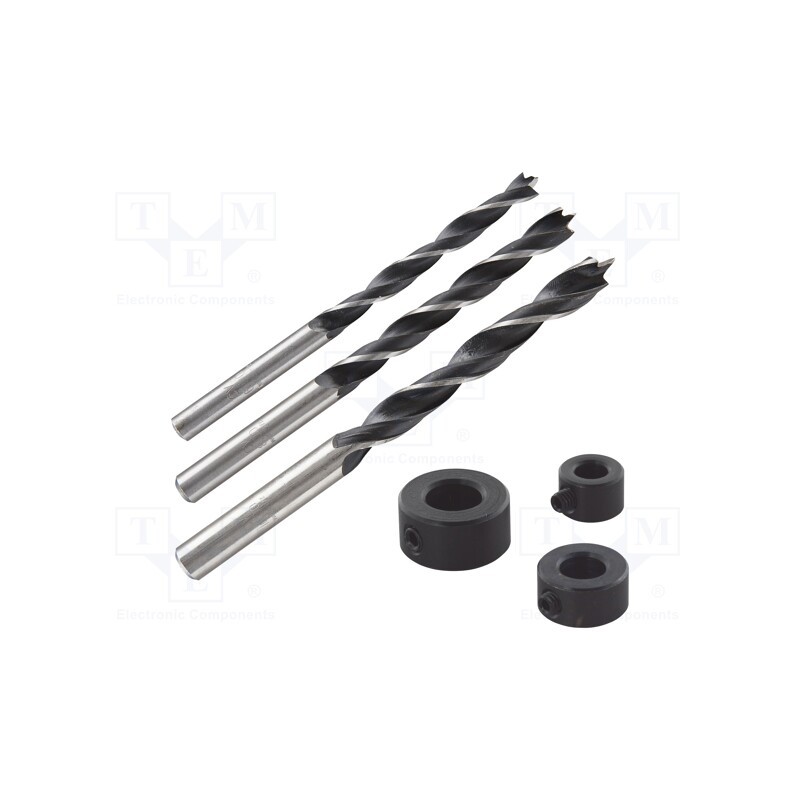 1 set x WOLFCRAFT - 2730000 - Drill set, blister, for dowel connections,wood,chipboard, 3pcs.