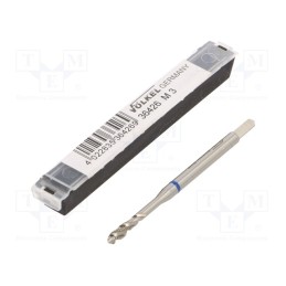 1 pcs x Vu00d6LKEL - 36426 - Tap, high speed steel cobalt HSS-E, M3, 0.5, 56mm, 2,7mm, ISO2/6H