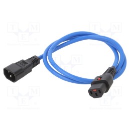 1 pcs x SCHAFFNER - IL13-C14-H05-3100-100-B - Cable, IEC C13 female,IEC C14 male, 1m, with IEC LOCK locking