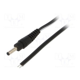 1 pcs x WEST POL - P13-TT-T050-150BK - Cable, 2x0.5mm2, wires,DC 3,5/1,3 plug, straight, black, 1.5m