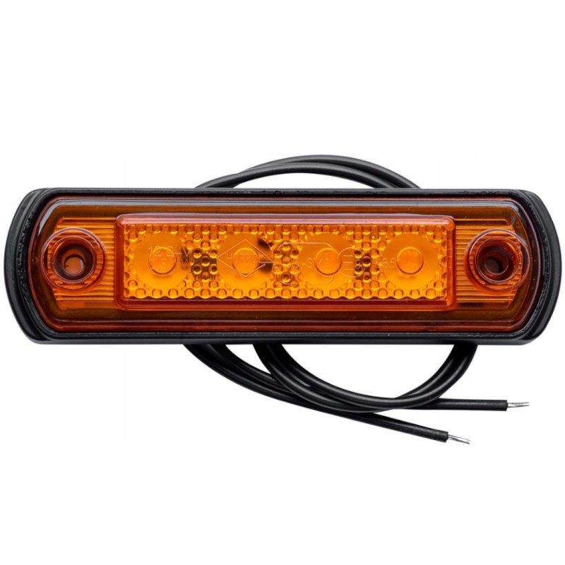 LED marker lamp on a rubber base, orange